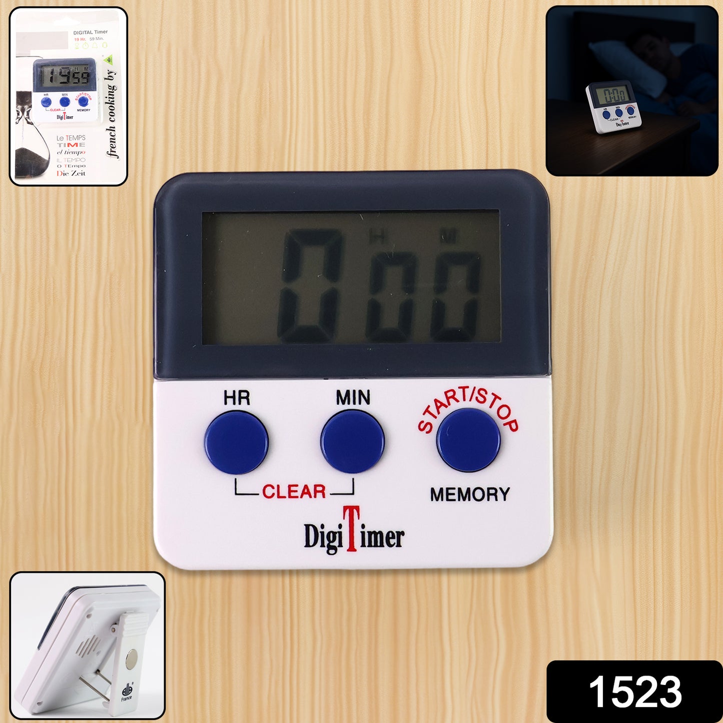 1523 Digital Kitchen Timer With Alarm Stop Watch Timer For Kitchen Kitchen Timer With Magnetic Stand Timer Clock For Study