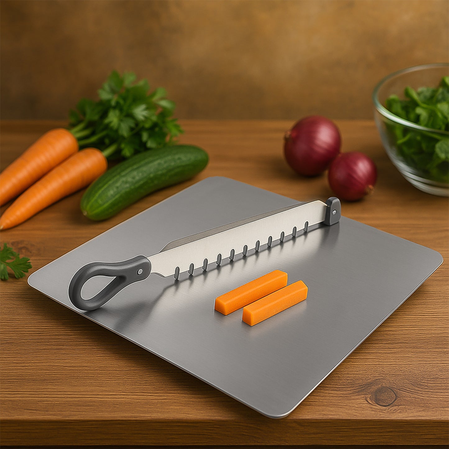 Supermom Stainless Steel Multifunctional Cut Chop Vegetable Slicer Tool (1 Pc)