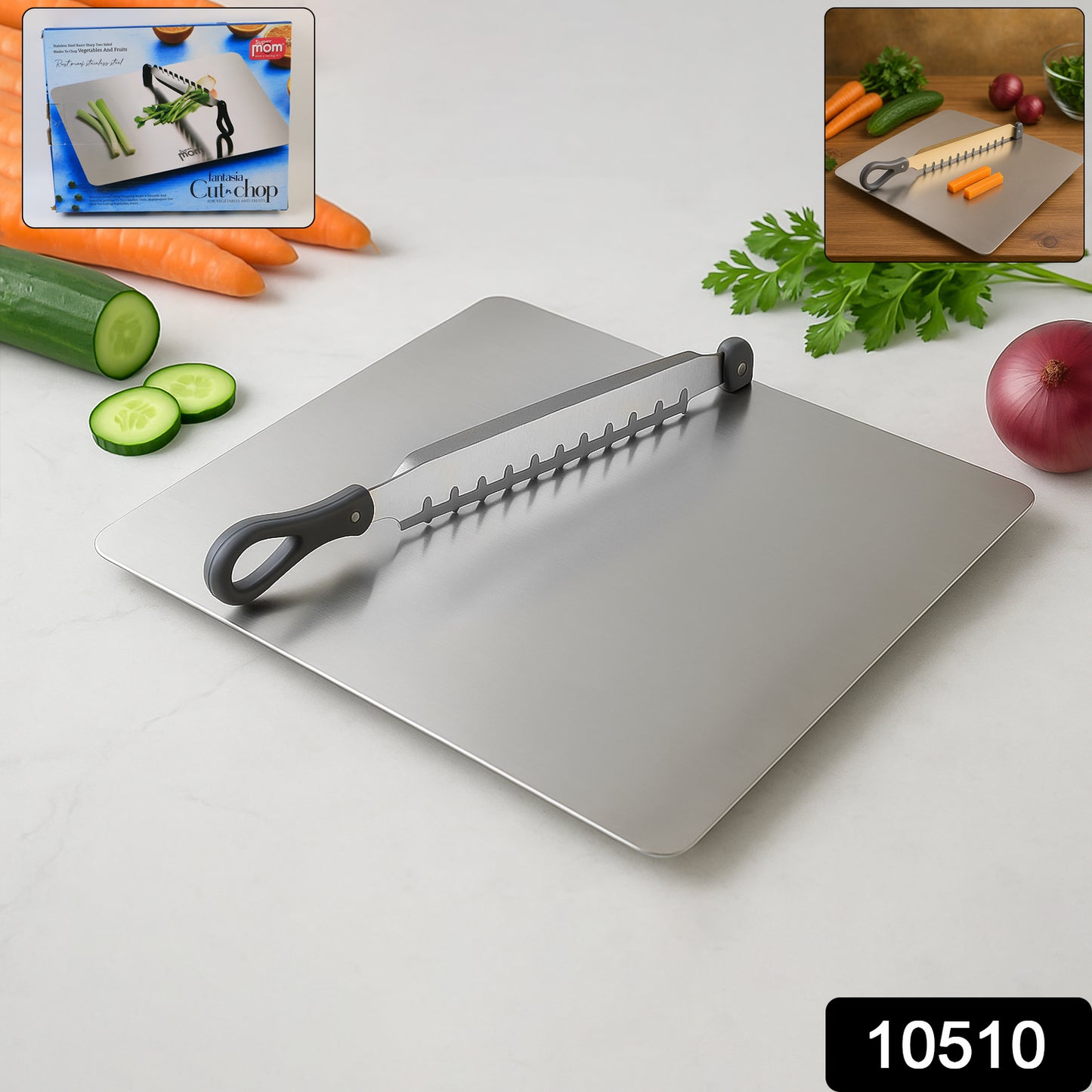 Supermom Stainless Steel Multifunctional Cut Chop Vegetable Slicer Tool (1 Pc)